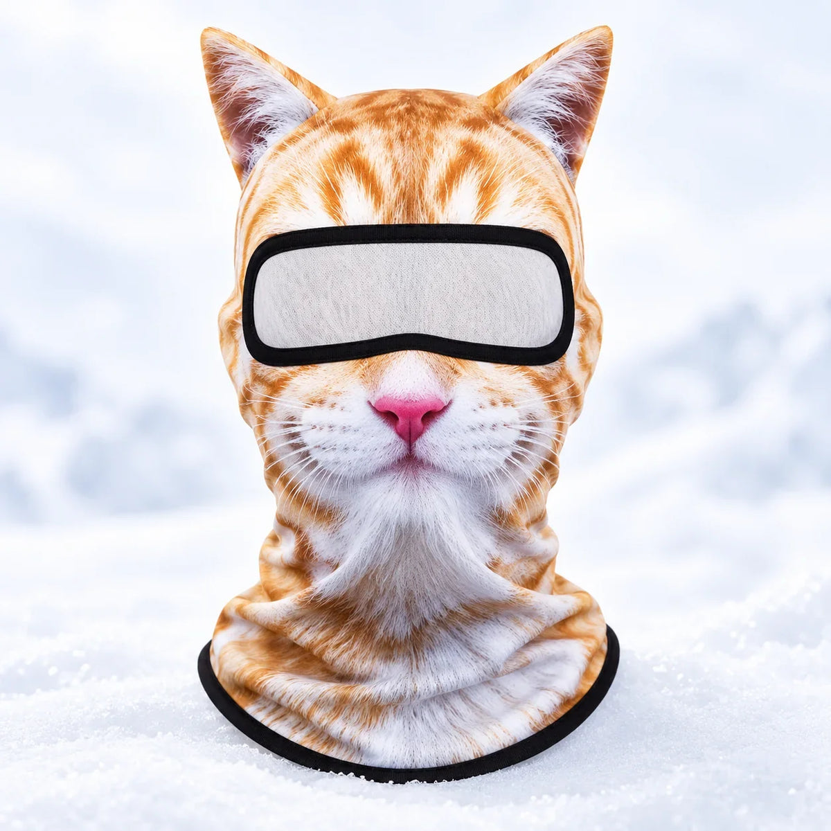 Orange Tabby animal face ski mask