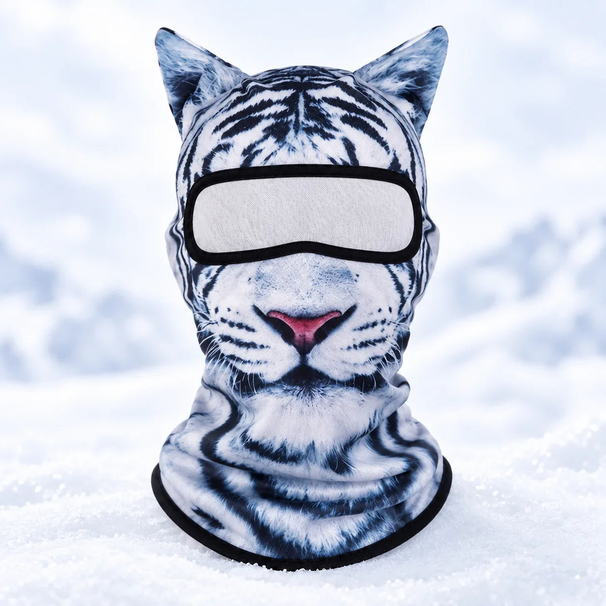 White Tiger animal face ski mask