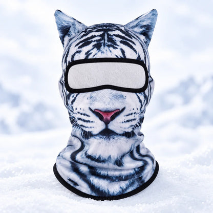 White Tiger animal face ski mask