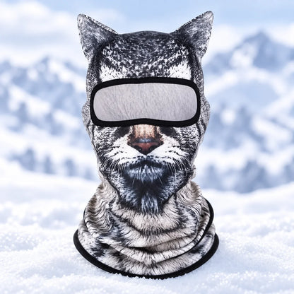 Snow Leopard animal face ski mask