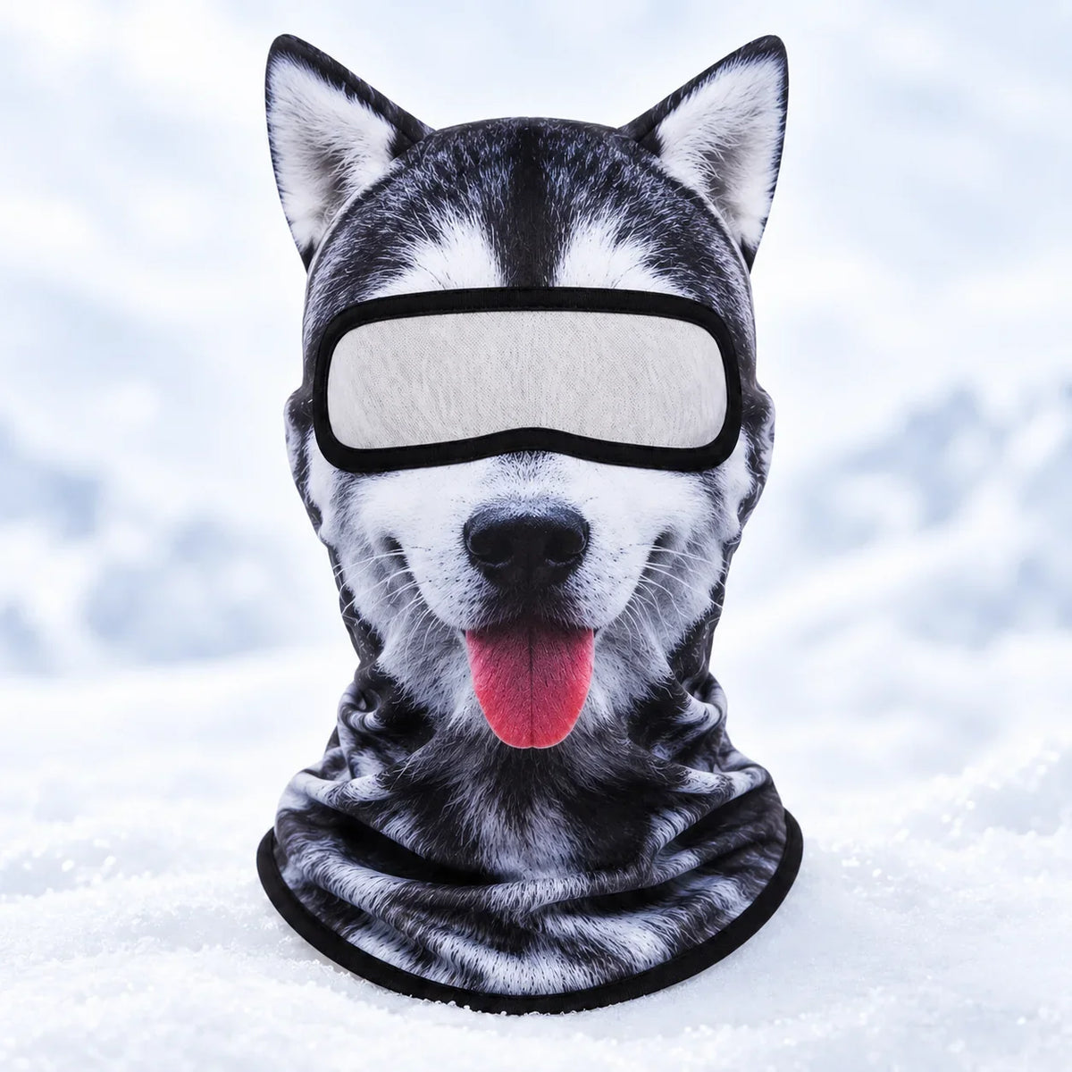 Husky animal face ski mask