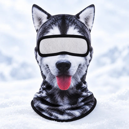 Husky animal face ski mask